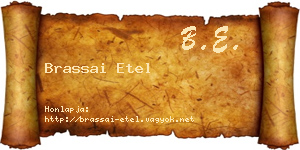 Brassai Etel névjegykártya